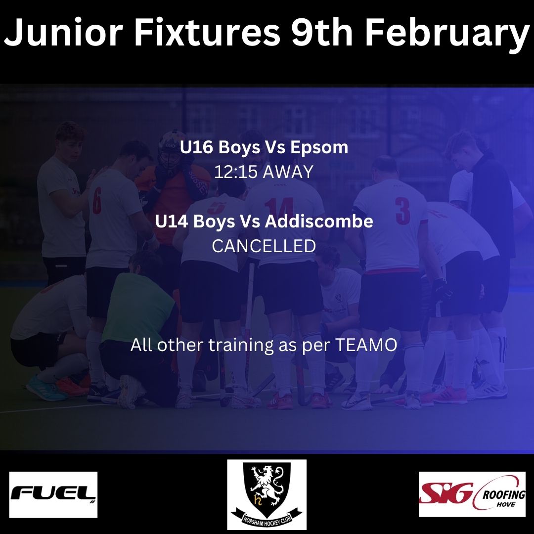 Horsham Hockey Club (@horshamhc) on Twitter photo Last weekend of fixtures before we take a break for half term.
Please do come down and support and both venues if you can.
#supportersarethewinnersreally #thankyou #supporthorshamhc Last weekend of fixtures before we take a break for half term.
Please do come down and support and both venues if you can.
#supportersarethewinnersreally #thankyou #supporthorshamhc