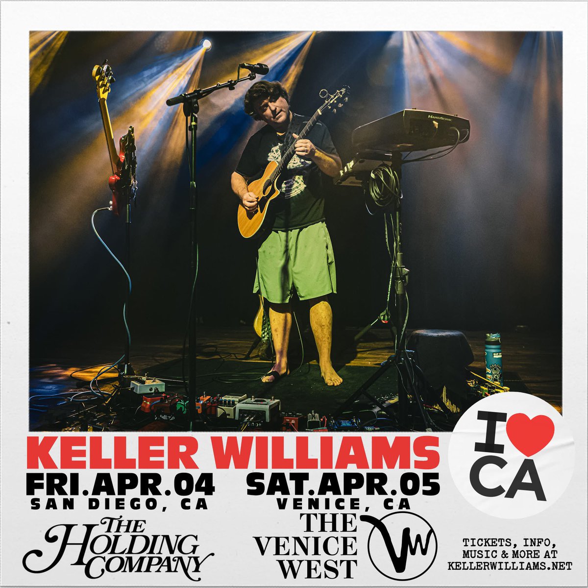 Keller Williams (@kellermusician) on Twitter photo California! 🌞4/4 <a href="/theholdingco/">The Holding Company</a> San Diego + 🌴4/5 <a href="/venicewest/">venicewest</a> Venice!
🎟️kellerwilliams.net/shows California! 🌞4/4 <a href="/theholdingco/">The Holding Company</a> San Diego + 🌴4/5 <a href="/venicewest/">venicewest</a> Venice!
🎟️kellerwilliams.net/shows