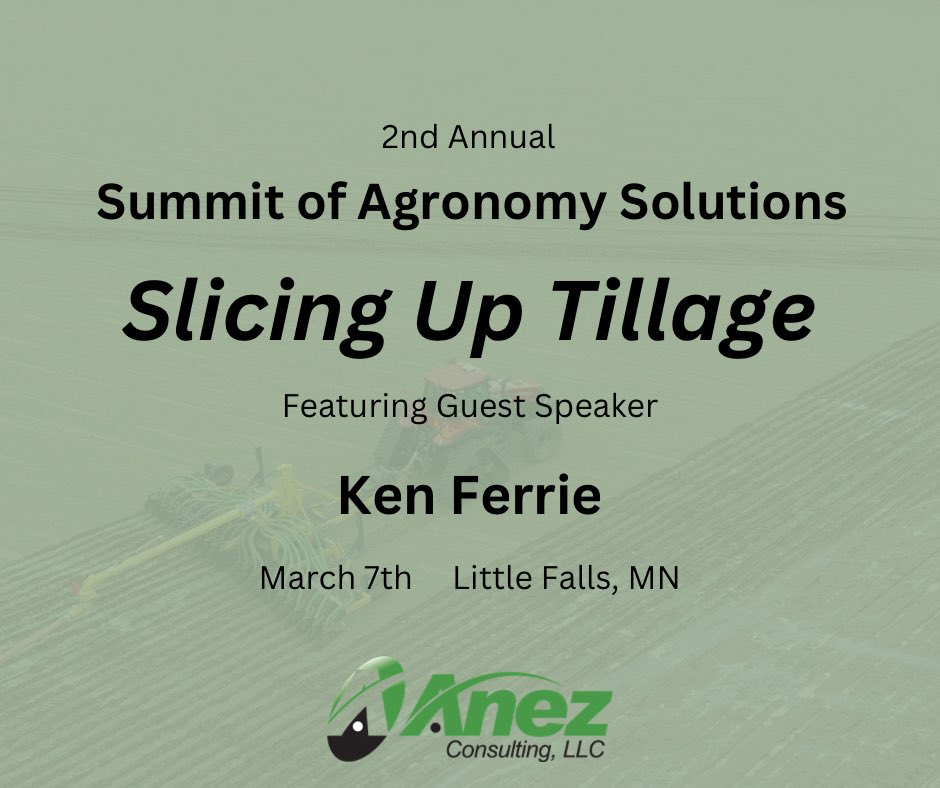 Mark your calendars!

We are excited to have Ken Ferrie join us as our guest speaker for our 2nd annual Summit of Agronomy Solutions meeting!

#summit #agronomy #tillage
