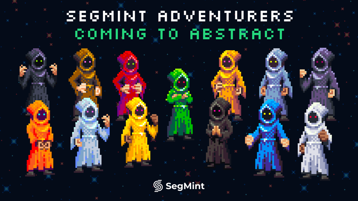 SegMint Adventurers is coming to Abstract soon! ✳️

The Adventurers will have different rarities that are distinguishable by their colors.

Once minted, level them up with SegMint XP and reveal them to see what lies behind their hoods 🪄

Which one do you think is the rarest? 👀
