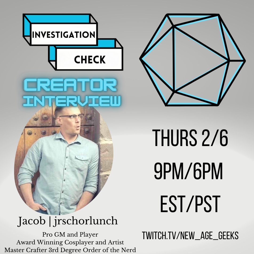 Get ready for a new episode of Investigation Check. We're diving deep into the geeky backstory of the incredible @jrschorlunch Learn all about his journey through the AP space, what it takes to win cosplay awards and how he takes his love of craftsmanship into the geek space! AMA
