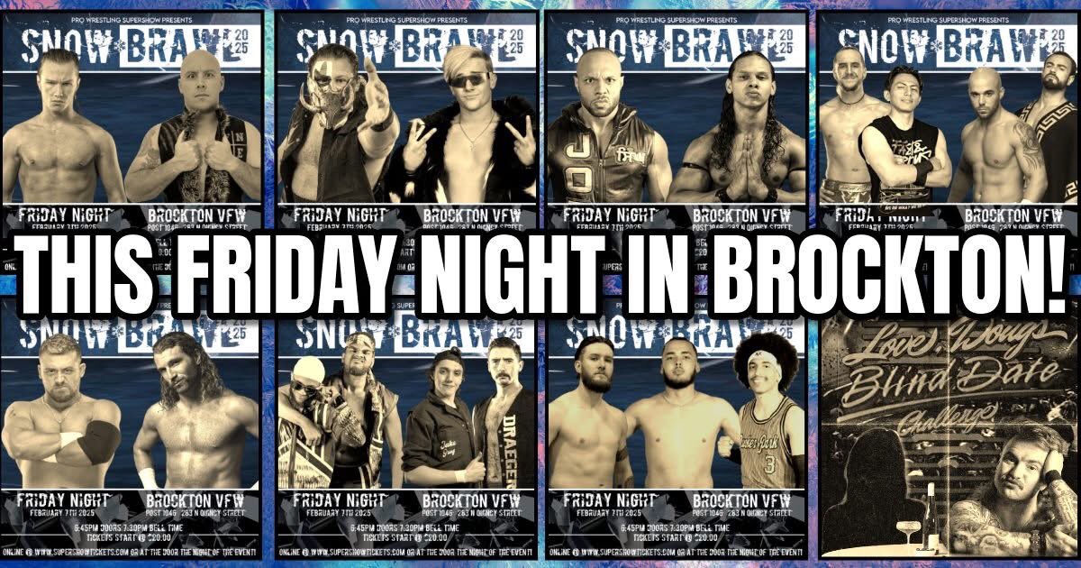 TOMORROW NIGHT in BROCKTON! SupershowTickets.com

💥Nico Silva v. DJ Powers
💥Thomas v. Crawford
💥BRG v. Mortar
💥Jora Johl v. Jariel Rivera
💥Waves &amp; Curls v. The Handyman &amp; Brett Metro
💥Magnum&amp;Elias v. Waller &amp; ChaCha
💥Love Doug's Blind Date
💥O'Neil vs. Staxx vs. Marbury