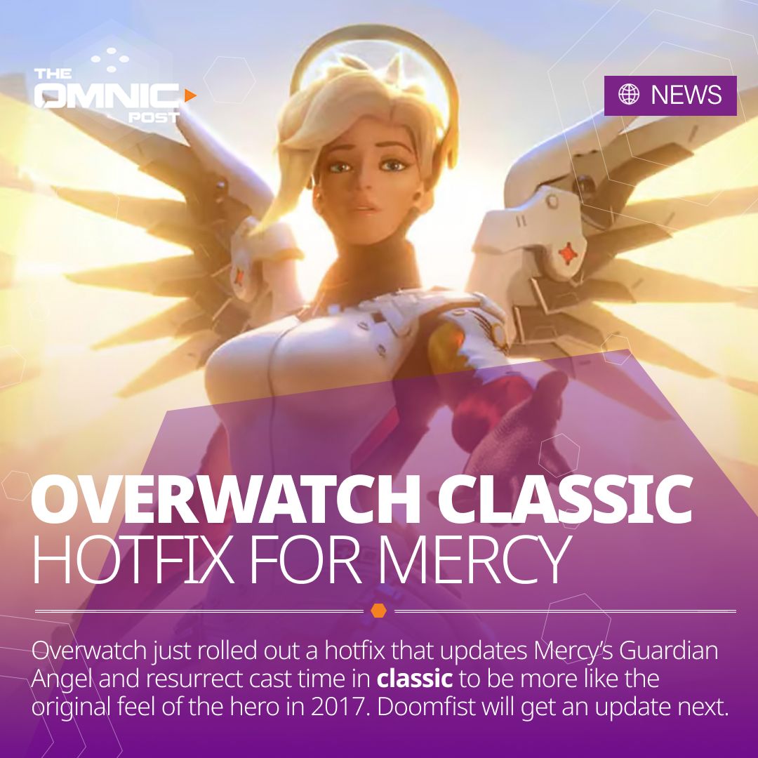 omnicpost's tweet photo. Overwatch just rolled out a hotfix that updates Mercy’s Guardian Angel and resurrect cast time in classic to be more like the original feel of the hero in 2017. Doomfist will get an update next.
#overwatch2 #overwatchclassic #mercy https://t.co/tcNrJ1kUec