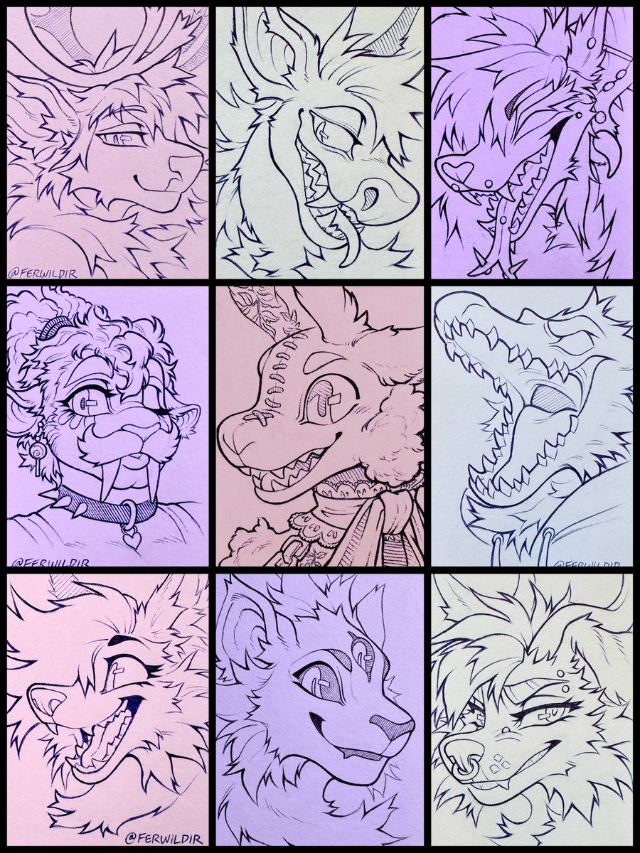 Ferwildir's tweet photo. (OPEN) Canine YCHs! 

- Ballpoint pen drawing
- Can add accessories &amp; extra features
- Completed within 1 week

Comment or DM to claim! https://t.co/o7NJXPJWx9