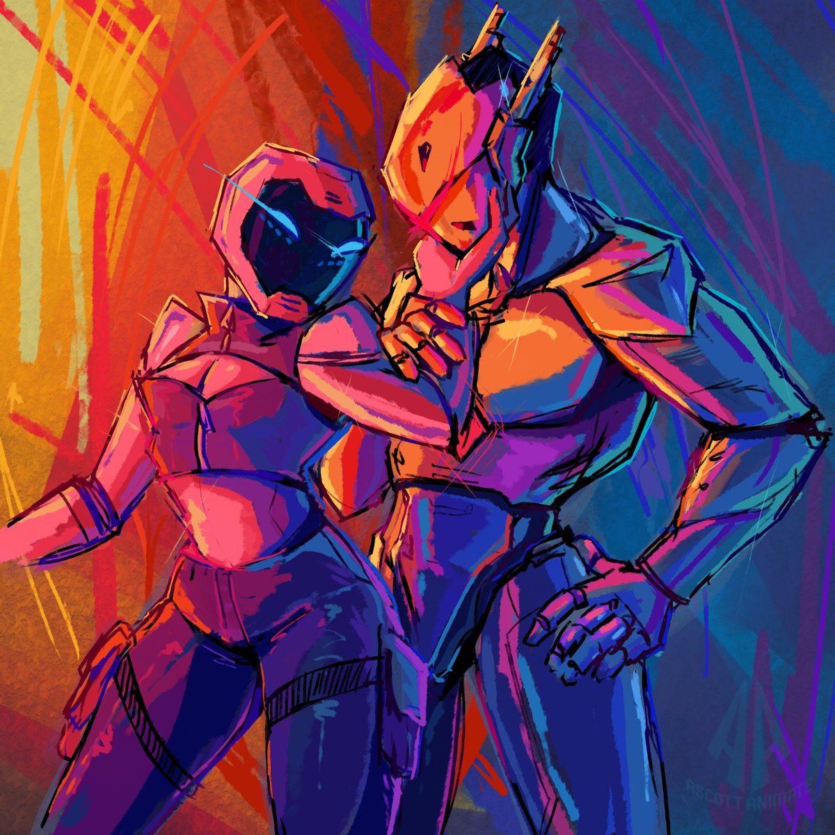 AscottAnimate2's tweet image. My beautiful robots &amp;lt;3 Veran and Orion! I had another version I&apos;ll post later! was fun to draw
#robots #robotoc #robotlovers #ocart