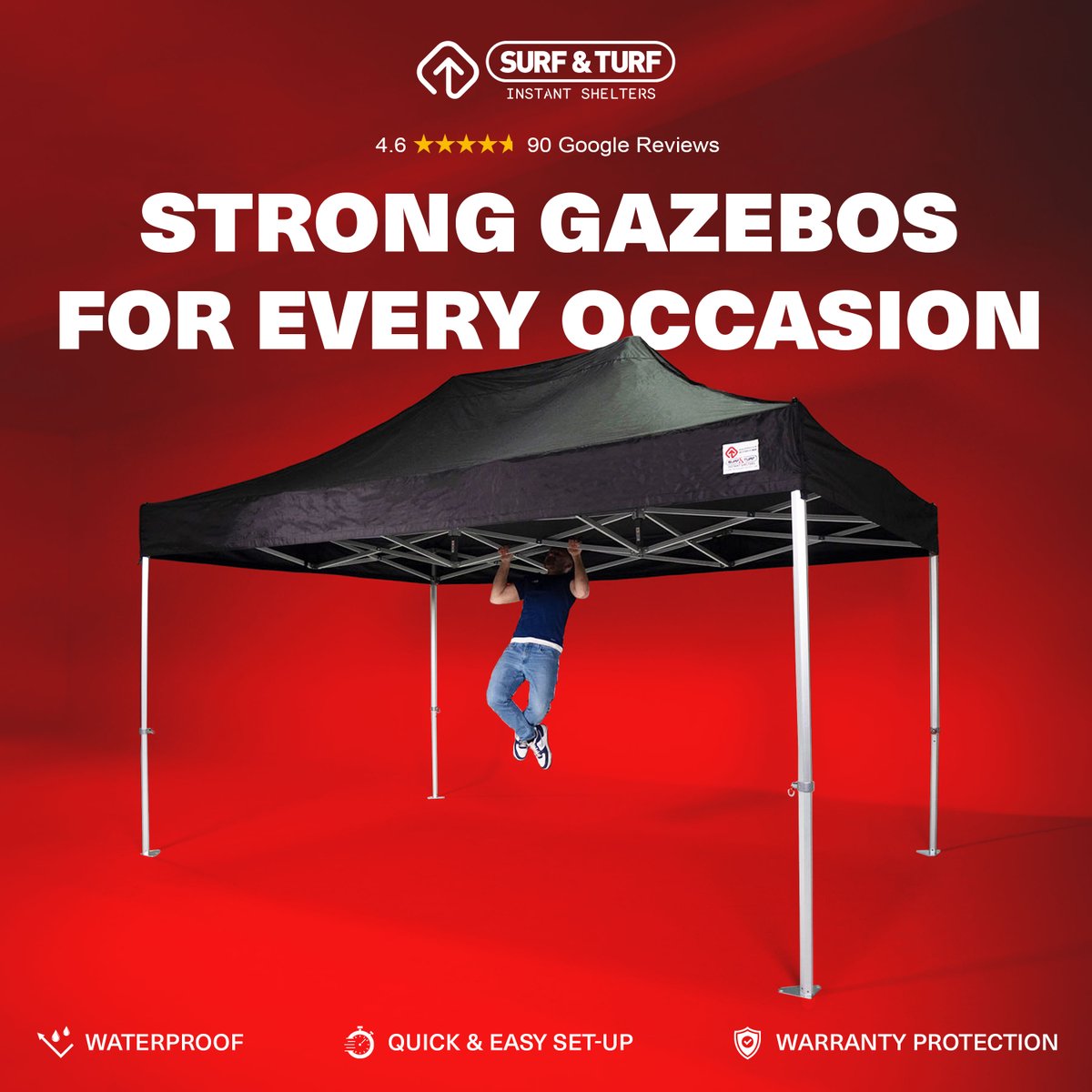 💪 Looking for the strongest gazebos on the market? Our Canopro Elite Gazebos are engineered to withstand frequent use &amp; tough conditions, year after year.

Our gazebos are trusted by thousands across the country for events, markets, &amp; outdoor activities.
surfturf.co.uk/shop/shelters/…