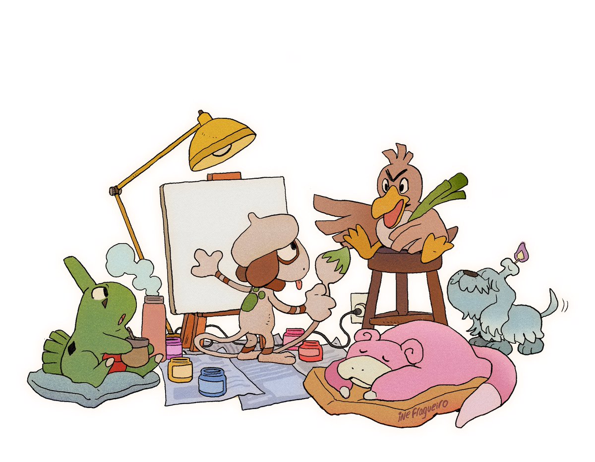 Smeargle and friends doodle to relax a bit 
#pokemon #smeargle