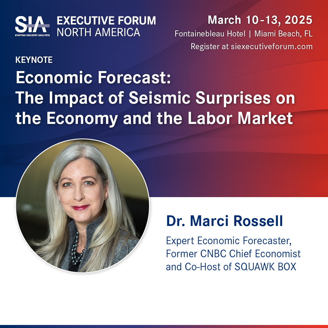 SIAnalysts's tweet photo. One of the most trusted names in financial reporting and economics comes to SIA's #ExecForum.
Dr. Marci Rossell provides an insider's perspective on the most important economic events of our time.
Register today >> https://t.co/IojFvKX271
#staffing #staffingfirms #economy https://t.co/vEzoYqqD7u