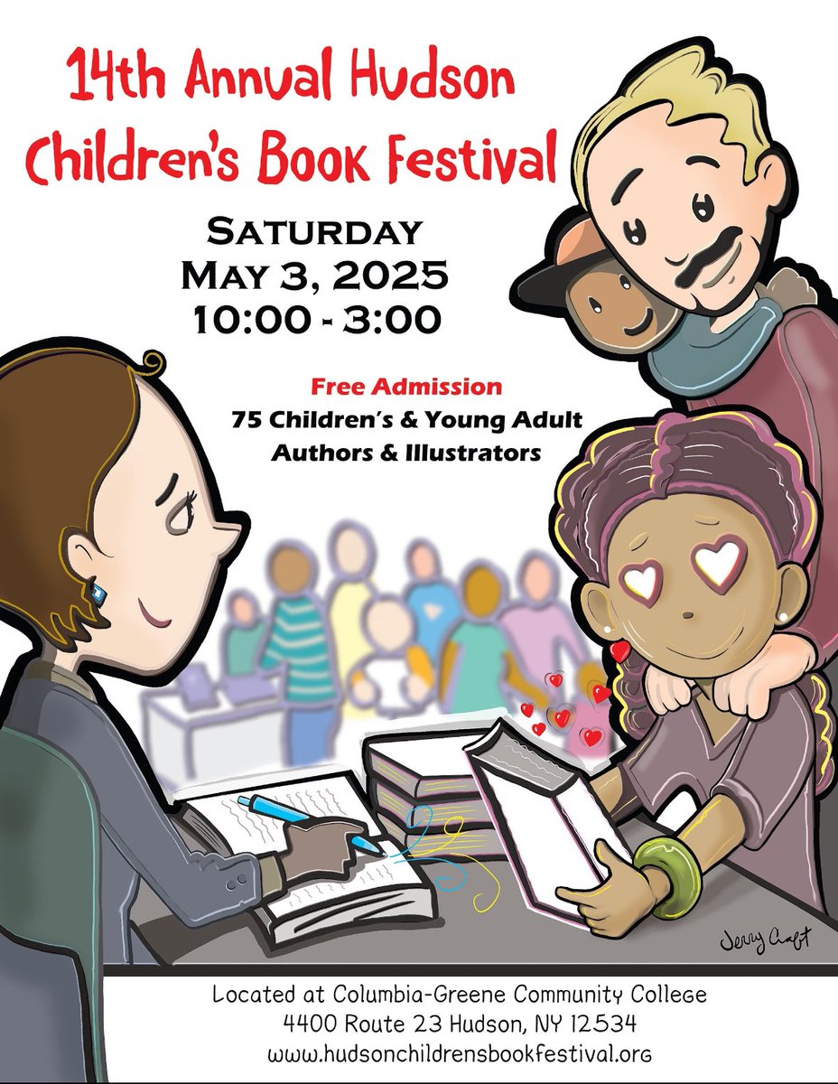 Hudson Children’s Book Festival (@hudsoncbf) on Twitter photo Mark those calendars!! Take note of our new location!! Poster credit goes to the amazing <a href="/JerryCraft/">Jerry Craft</a> Mark those calendars!! Take note of our new location!! Poster credit goes to the amazing <a href="/JerryCraft/">Jerry Craft</a>