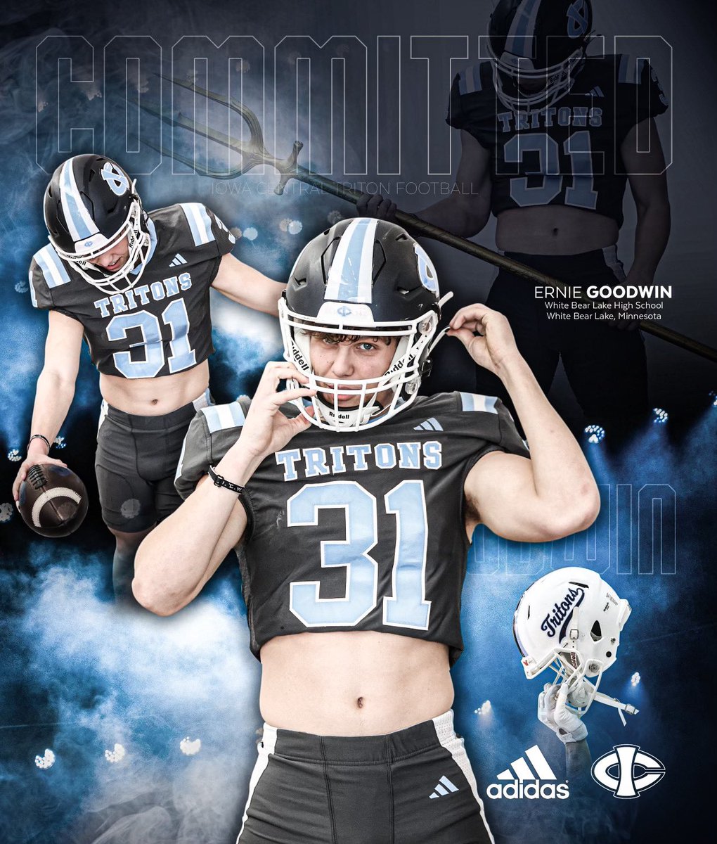 Ernest Goodwin (@ernestg24512475) on Twitter photo Happy to say I will be kicking for Iowa central next year <a href="/CoachRyanKing/">Ryan King</a> <a href="/bear_football/">White Bear Football</a> <a href="/TritonNation/">Iowa Central Football</a> <a href="/IowaCentral/">Iowa Central Community College</a> <a href="/CoachJustinWolf/">Justin Wolf</a> @BerrymanPK Happy to say I will be kicking for Iowa central next year <a href="/CoachRyanKing/">Ryan King</a> <a href="/bear_football/">White Bear Football</a> <a href="/TritonNation/">Iowa Central Football</a> <a href="/IowaCentral/">Iowa Central Community College</a> <a href="/CoachJustinWolf/">Justin Wolf</a> @BerrymanPK