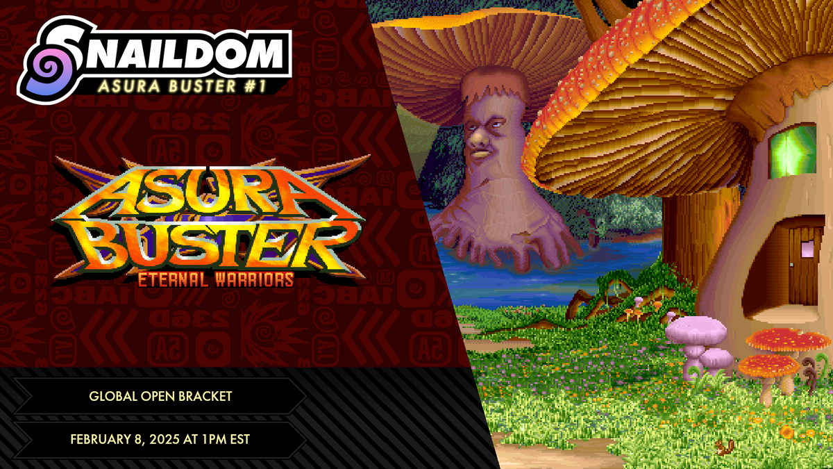 SnaildomFGC's tweet photo. DOUBLE FEATURE THIS WEEKEND!

Asura Buster @ 1pm EST and MBAACC NA @ 5pm EST. Join us for our first Asura bracket, and our 100th Melty one :)

Registration is live! Links below ⬇️ https://t.co/xJWRlKWCrd