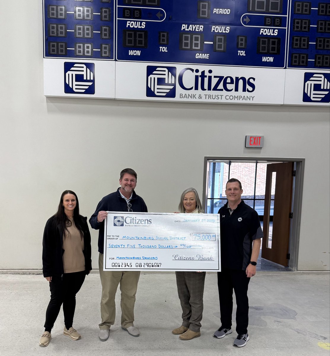 Last week, we had the honor of presenting a check to the Mountainburg School District for a donation of $75,000 for basketball, baseball, and softball scoreboards. We are always so grateful to be able to give back to our schools!