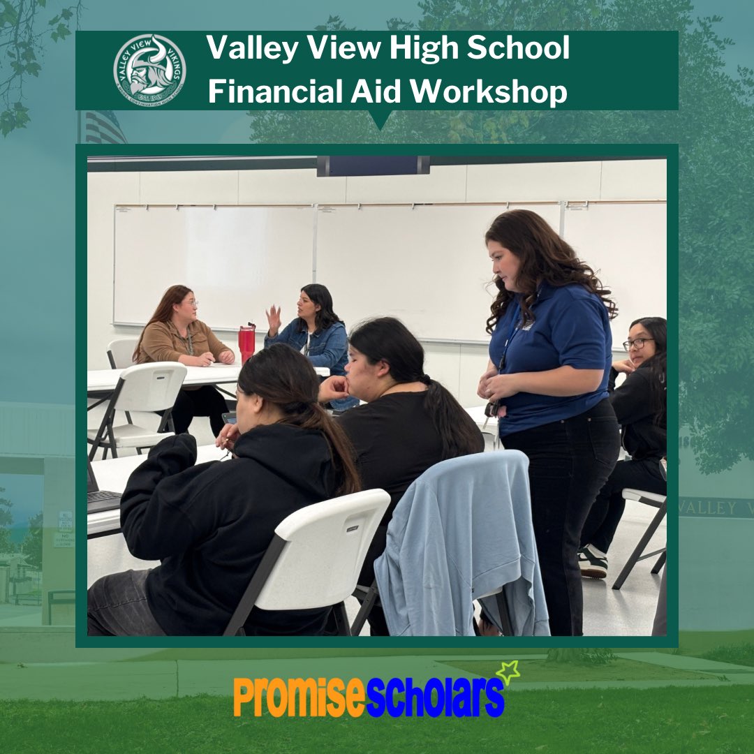 Big thanks to everyone who joined our Financial Aid Workshops this week! We're grateful to help students and parents with FAFSA &amp; CADAA. Special shoutout to Valley View High staff and volunteers for their support!