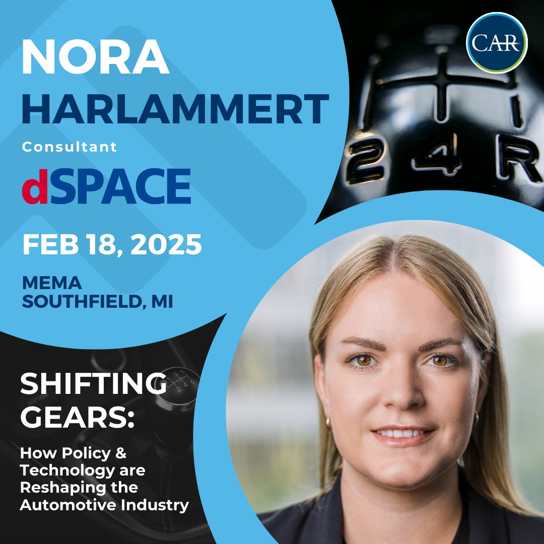 Center for Automotive Research (@cargroup) on Twitter photo Join Nora Harlammert of <a href="/dSPACEglobal/">dSPACE Group</a> at CAR's Quarterly #IndustryBriefing! On February 18 at noon, Nora will present "Navigating the Road to Automotive Safety: Combining ISO 26262, SOTIF, and Cyber Security as a Holistic Approach."
🔗 Register here: eventbrite.com/e/car-briefing… Join Nora Harlammert of <a href="/dSPACEglobal/">dSPACE Group</a> at CAR's Quarterly #IndustryBriefing! On February 18 at noon, Nora will present "Navigating the Road to Automotive Safety: Combining ISO 26262, SOTIF, and Cyber Security as a Holistic Approach."
🔗 Register here: eventbrite.com/e/car-briefing…