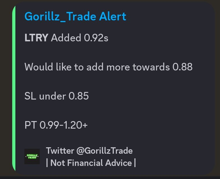 GorillzTrade's tweet photo. $LTRY Hit 1.5s from our 0.92 adds!

Nice 60%+ gainer here 😊

$QNTM $LIPO $APPS $SGBX https://t.co/zpXVc8JIbH