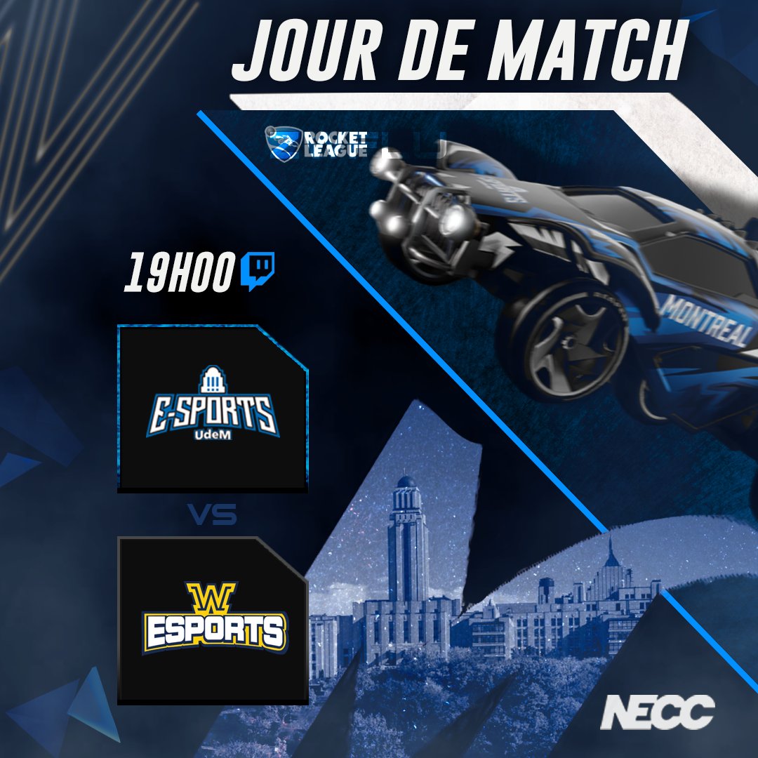 udemesports's tweet image. 𝐆𝐀𝐌𝐄𝐃𝐀𝐘 𝐑𝐎𝐂𝐊𝐄𝐓 𝐋𝐄𝐀𝐆𝐔𝐄 ⚔️

Ce soir, c'est au tour de nos équipes de Rocket League de poursuivre notre série de victoires.

🕖19H

📺@SimTheGoon &amp;amp; Solbo

Team 1🆚@UWaterlooGG
Team 2🆚@LambtonEsports
Team 3🆚@WPIEsports
Team 4🆚Wilkes U.

#AllezLesBleus🔵⚪️🔵