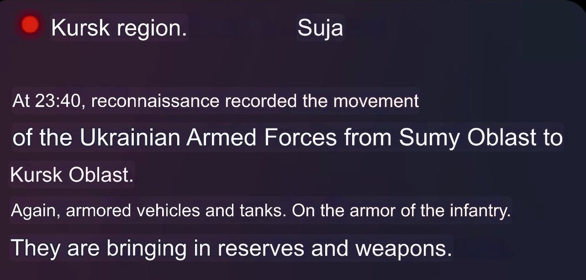 Whatever Ukrainian forces are doing in Russia's Kursk region tonight and after Russians lost two towns in the past 24 hours, Russian channels are freaking out about it.
