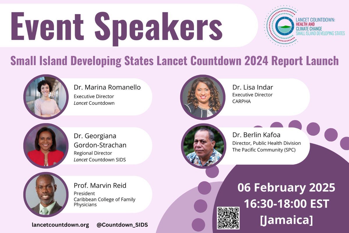 The Lancet Countdown on Health and Climate Change (@lancetcountdown) on Twitter photo STARTING NOW!
Hear from experts on the health implications of climate change in Small Island Developing States, with the latest data from the inaugural <a href="/Countdown_SIDS/">Lancet Countdown Small Island Developing States</a> report.
Register now to join the launch event ⬇️
us06web.zoom.us/webinar/regist… STARTING NOW!
Hear from experts on the health implications of climate change in Small Island Developing States, with the latest data from the inaugural <a href="/Countdown_SIDS/">Lancet Countdown Small Island Developing States</a> report.
Register now to join the launch event ⬇️
us06web.zoom.us/webinar/regist…