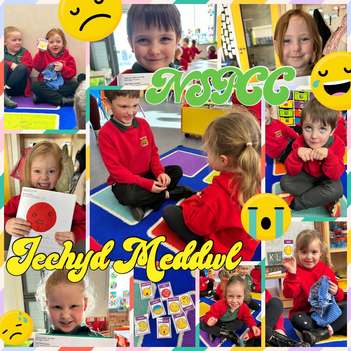 🌟✨Ein plant bach annwyl yn nosbarth Derbyn wedi bod yn adnabod a rhannu teimladau! 😘😭😢🤢😡

🌟🙌Our sweet natured little Reception children have been understanding and sharing their feelings and emotions! 🥰😘😡😡😢😭

<a href="/YoungMindsUK/">YoungMinds</a> <a href="/NSPCC/">NSPCC</a>