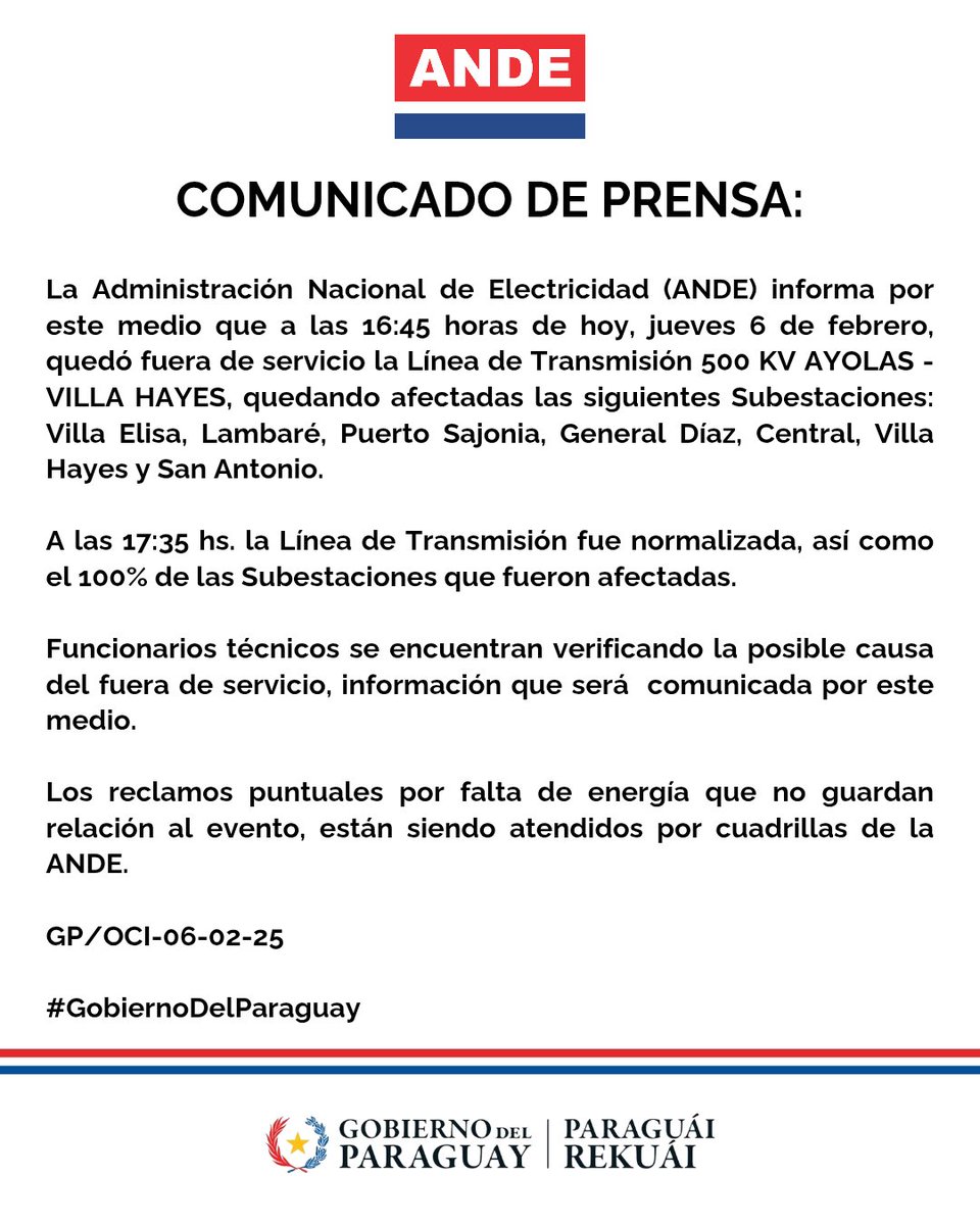 ANDE Página Oficial tweet media