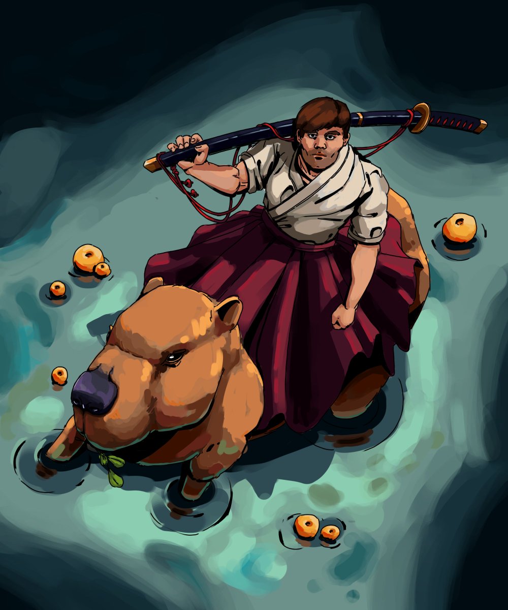 okay i pull up

was watching the japan vods and had to draw <a href="/TheWillNeff/">Will Neff</a> and a capybara