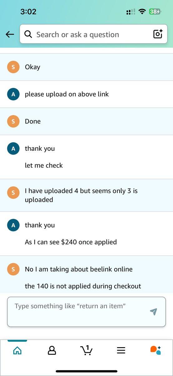 seetampradhan's tweet photo. @AmazonHelp your agent promised a refund in writing upon delivery, but now you’re not honoring it. I have a screenshot of the conversation as proof. Can you please look into this ASAP? https://t.co/F0dKp57vJV