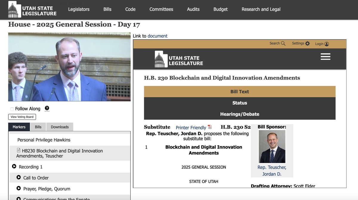 UtahBlockchainCoalition (@utahblockchain) on Twitter photo The #Utah <a href="/utahhousereps/">Utah House Majority</a> and <a href="/utahhousedems/">Utah House Democrats</a> just voted to pass HB230, Blockchain and Digital Innovation Amendments! What some are calling the Bitcoin Reserves bill. We move onto the Senate Committee now. Our Co-Founder <a href="/Amelia4Utah/">Amelia Powers Gardner</a> was with bill sponsor <a href="/jordanteuscher/">Jordan Teuscher</a>. #crypto The #Utah <a href="/utahhousereps/">Utah House Majority</a> and <a href="/utahhousedems/">Utah House Democrats</a> just voted to pass HB230, Blockchain and Digital Innovation Amendments! What some are calling the Bitcoin Reserves bill. We move onto the Senate Committee now. Our Co-Founder <a href="/Amelia4Utah/">Amelia Powers Gardner</a> was with bill sponsor <a href="/jordanteuscher/">Jordan Teuscher</a>. #crypto