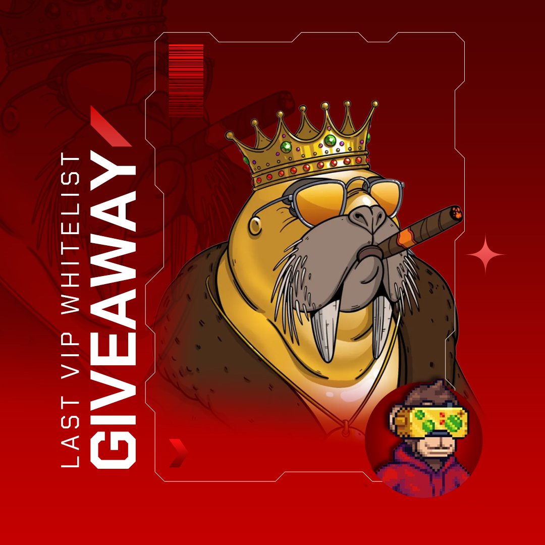 The We Are The Walrus NFT is coming on Sui, and this is your FINAL shot at  VIP whitelist access! 🏆 How to enter: 🔹 Follow: @TheSuiLegend @WATwalrus  @CryptoWiseGuys 🔹 Like &