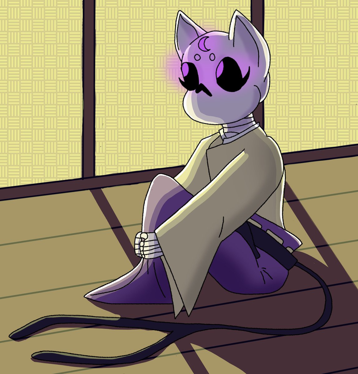 chikette9's tweet photo. Yutsuu or Yokai!Melancholy of @UnluckyNekoKat 's AU

#yokaiverse #undertale #choly #melancholy #fluffynight https://t.co/Qwrn84bIv8