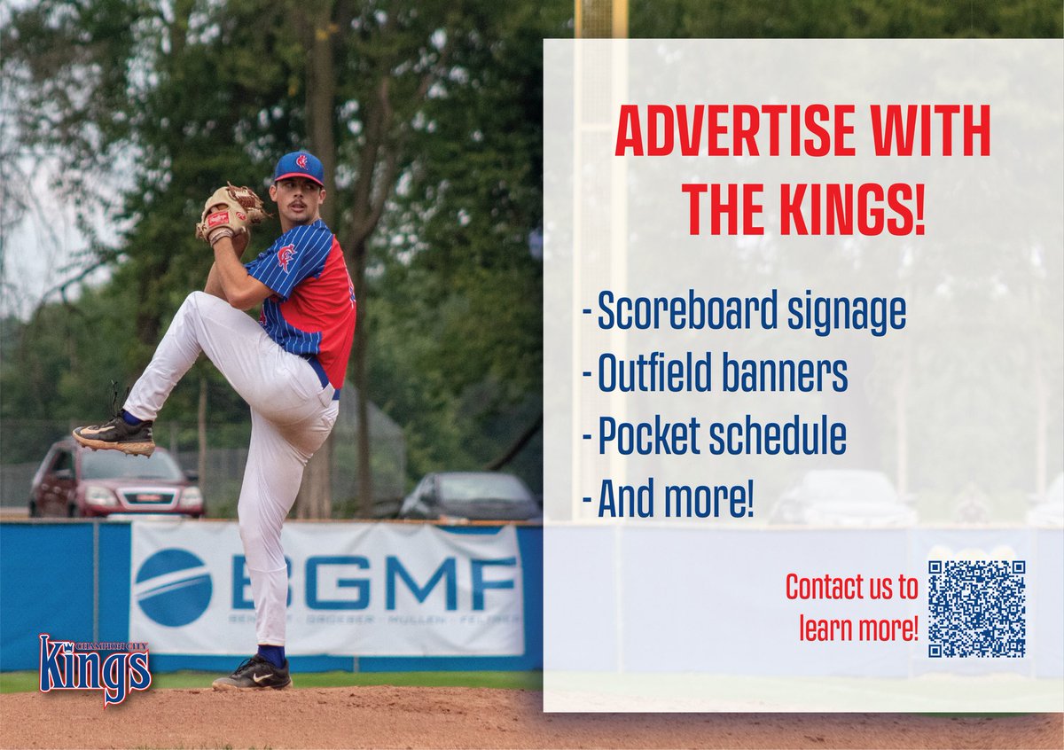 Champion City Kings (@champcitykings) on Twitter photo We have lots of advertising opportunities for the upcoming 2025 season!! Contact us at marketing.cckings@gmail.com to learn more!
#cckingsbaseball
#baseballisbetter We have lots of advertising opportunities for the upcoming 2025 season!! Contact us at marketing.cckings@gmail.com to learn more!
#cckingsbaseball
#baseballisbetter