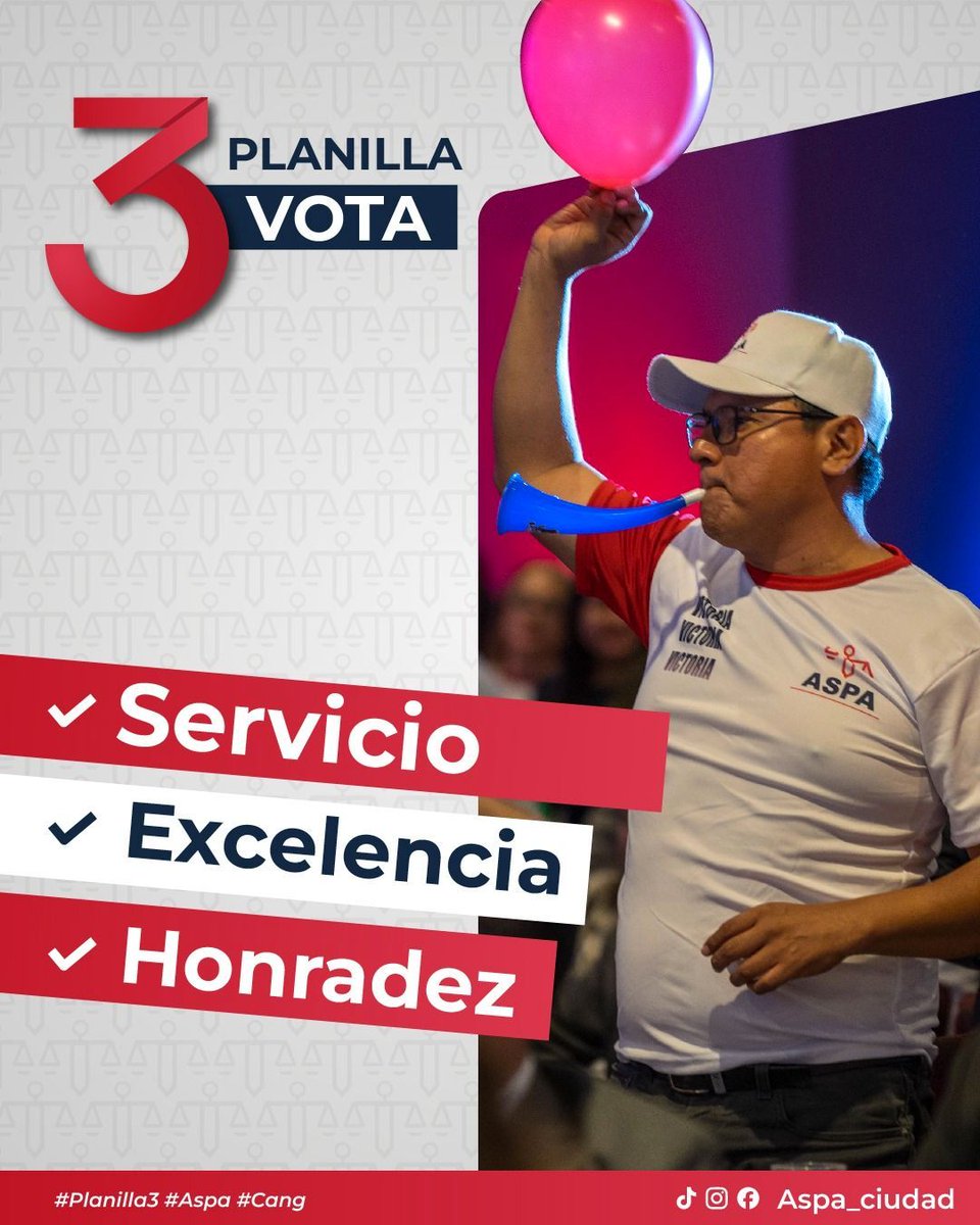 ASPA_Guate's tweet photo. Vota por la Planilla 3 🗳️ y construyamos un futuro con valores.
El Servicio nos une, la Excelencia nos impulsa.
La Honradez es la base de cada decisión.
Juntos avancemos con compromiso y pasión.
#Planilla3 #Aspa #Cang https://t.co/wUfyGUa15x