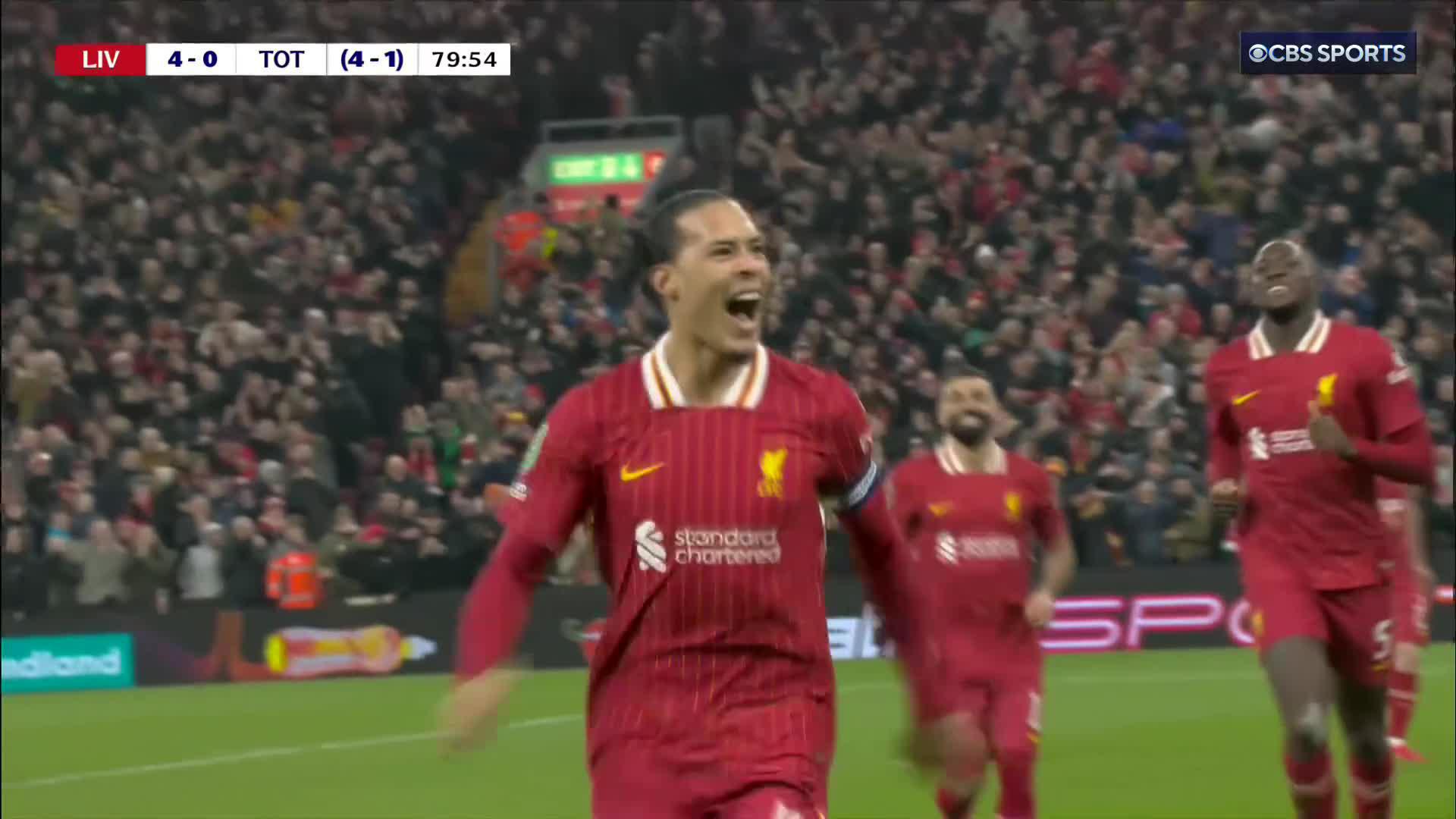Virgil van Dijk finishes the job and heads home Liverpool’s fourth 🫡