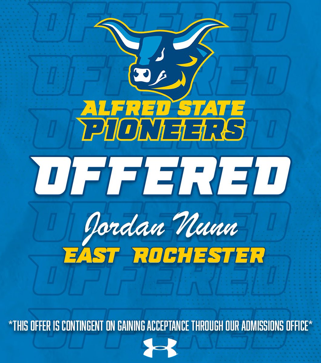 jordan nunn (@jordannunn10) on Twitter photo Beyond grateful to receive a roster offer to play at Alfred State and want to thank <a href="/CoachLinnAState/">Scott Linn</a> and his wonderful staff #AGTG
<a href="/TimRose_/">Coach Rose</a> <a href="/ERGFootball/">ER-G Bomber Football</a> Beyond grateful to receive a roster offer to play at Alfred State and want to thank <a href="/CoachLinnAState/">Scott Linn</a> and his wonderful staff #AGTG
<a href="/TimRose_/">Coach Rose</a> <a href="/ERGFootball/">ER-G Bomber Football</a>