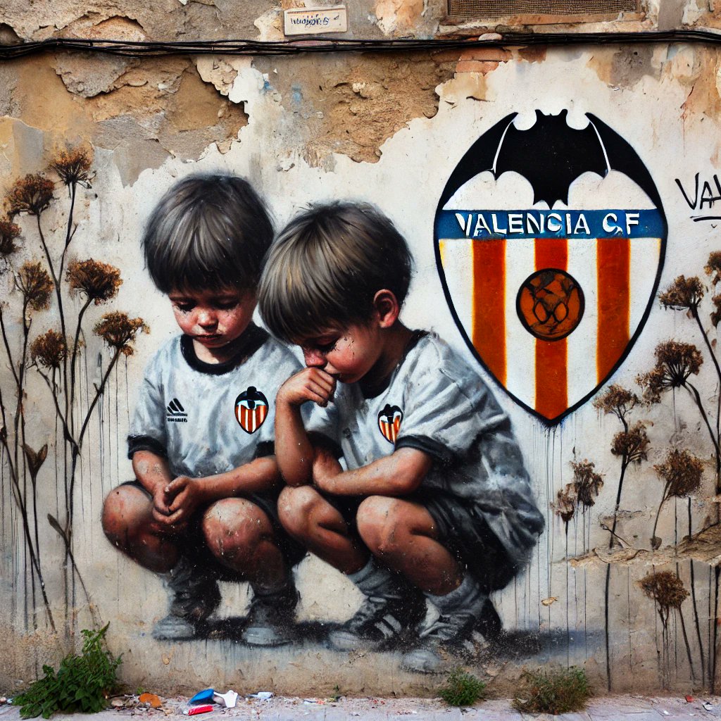 Los niños se van a casa con caras de tristeza. Mañana en el cole les humillarán y se burlarán de ellos.Ellos aguantarán como grandes murciélagos q son...pero ellos no merecen esto. 
Orgullosos de cada pequeño valencianista q resiste sosteniendo el escudo.Odio eterno a Meriton🦇💔