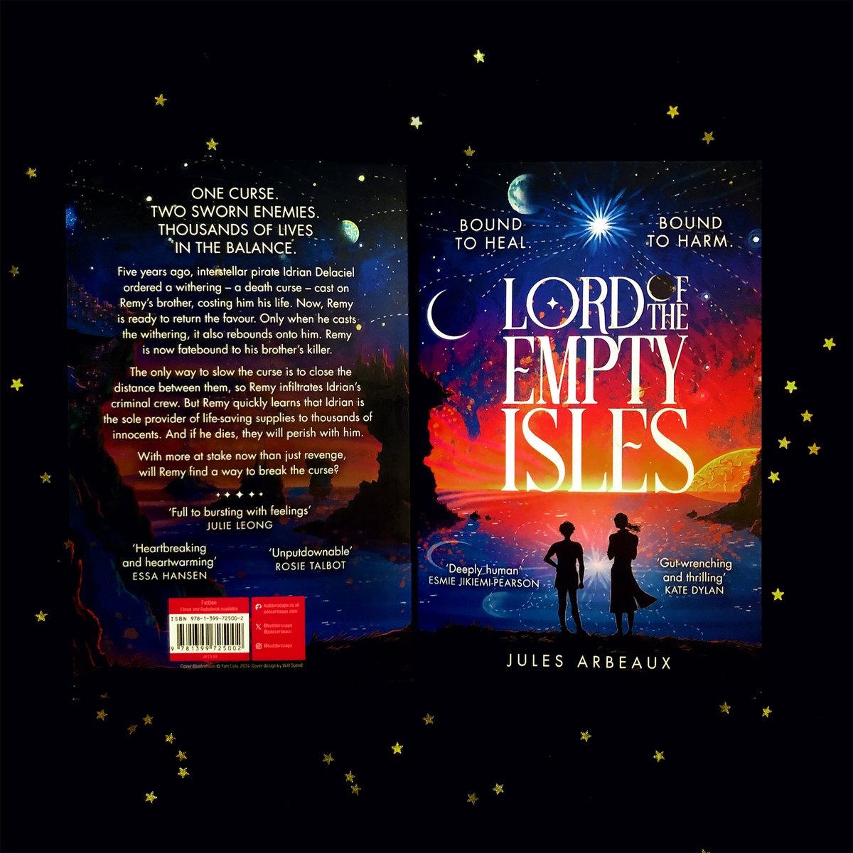 🌙 It's Paperback Day!🌙

My feelsy science-fantasy debut about an aroace-spec boy who tries to death-curse his brother's killer and instead finds he's soulbound to him is out in paperback TODAY! Please admire my attempt at taking a cute photo! 😂