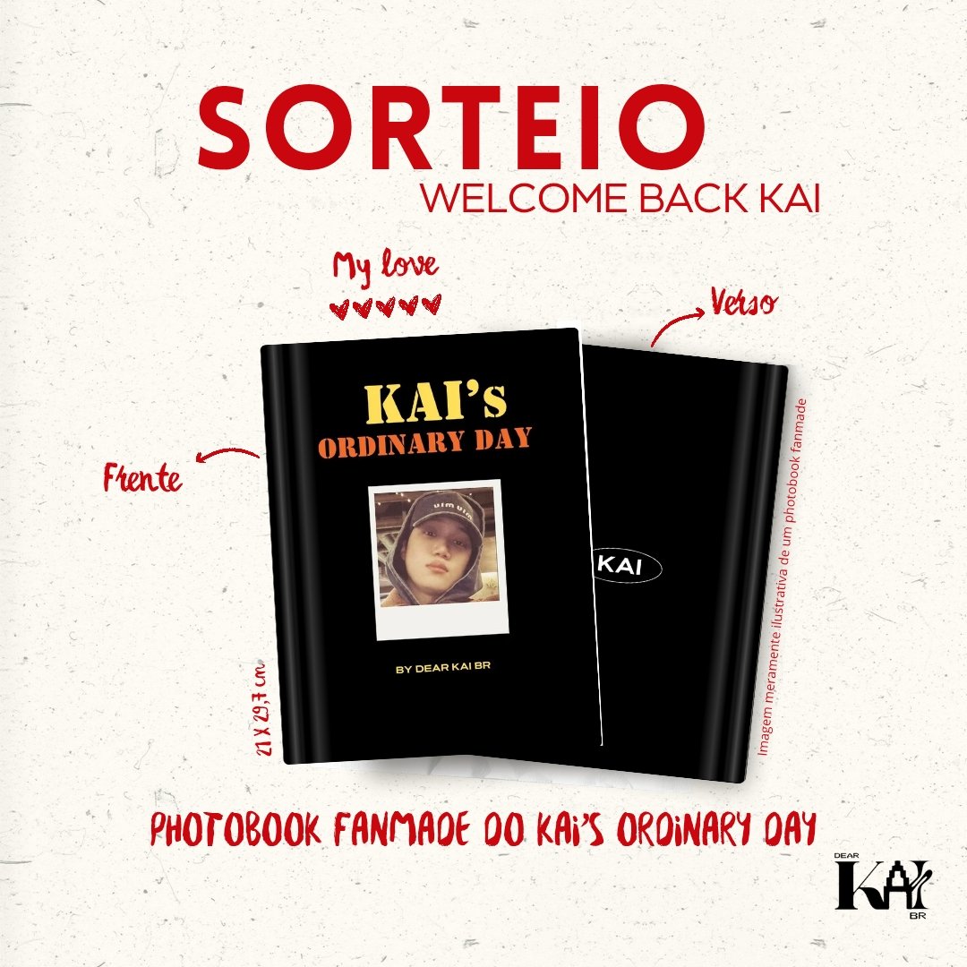 dearkaibr's tweet image. 💛  SORTEIO - WELCOME BACK KAI 💛

Para comemorar a dispensa de Kim Jongin do serviço militar, vamos sortear um Photobook Fanmade do KAI's Ordinary Day. Confira as regras na imagem abaixo e participe! ⬇️

KAIting! ✨

• Link do nosso canal no YouTube: bit.ly/4jYPmqC…