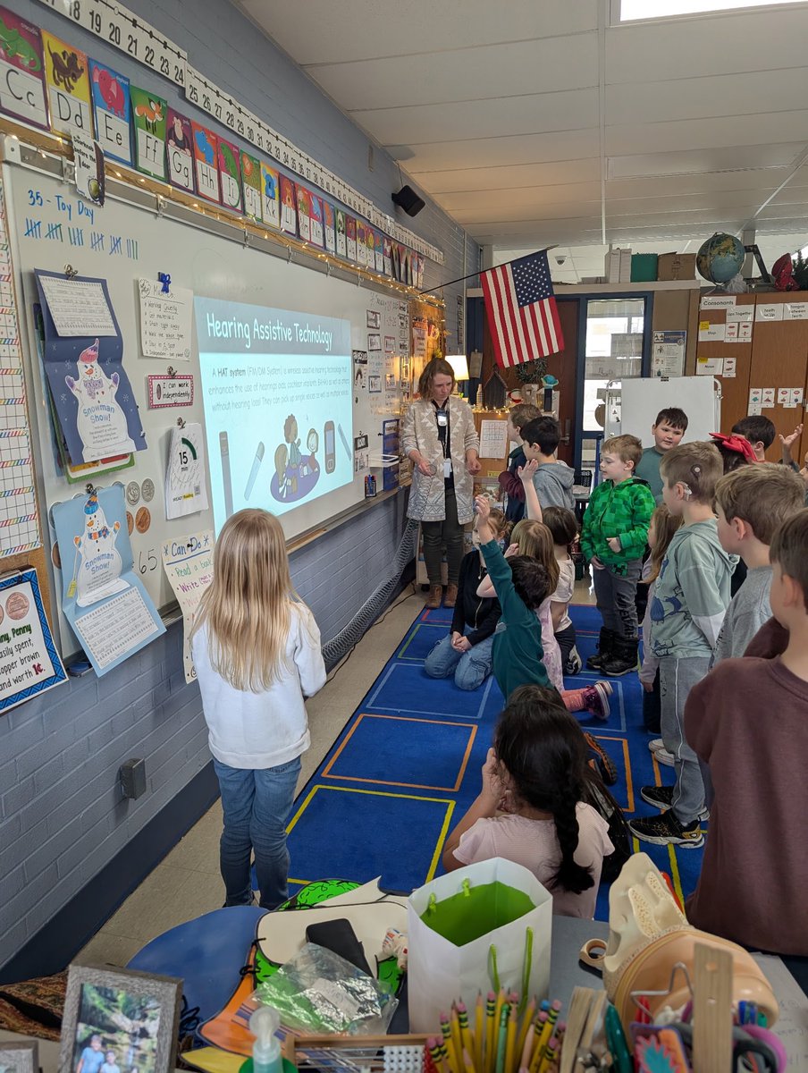 erineaton33's tweet photo. In science, first grade has been exploring how vibrations create sound & how we hear. Students asked great questions about how their friends with hearing loss are able to hear sounds. Dr. Sanders helped students build ear models & explained sound waves. #yes2tps #hedkebulldogs https://t.co/pJqKY7aS40