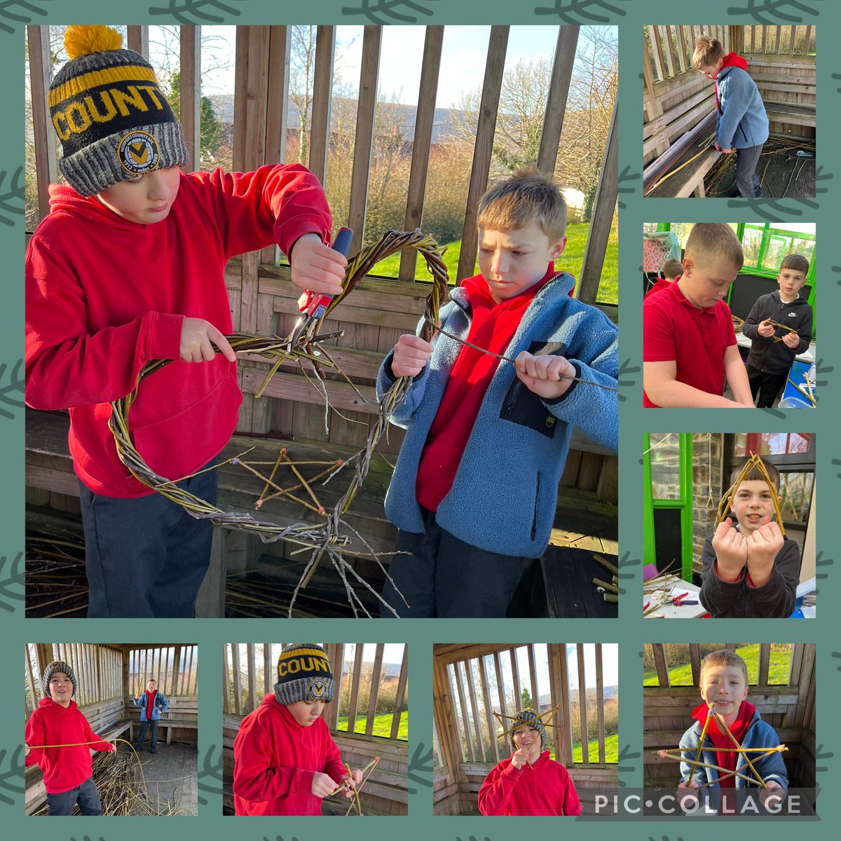 mrsccox95's tweet photo. Can you guess what we are making from willow this week in Dosbarth 12? @garntegprimary @MrsHLeeY56 #naturalcraft #NatureTherapy 🌱 https://t.co/voRqEvx5q6