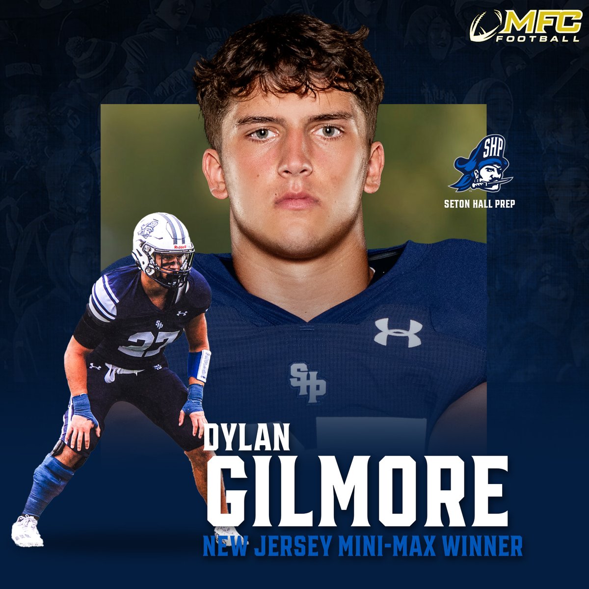 Seton Hall Prep Football (@theprepfootball) on Twitter photo Congrats to our very own Dylan Gilmore on receiving the Mini Maxwell Award from <a href="/MaxwellFootball/">Maxwell Football</a>
<a href="/Gilmore27_/">Dylan Gilmore</a>
#GetOnTheShip
Dylan joins the list of previous SHP Mini Maxwell Award Winners:
Jaylen McClain 2023
Darren Burton 2022
Jackson Dowd 2021
PJ Penders 2020
And many more Congrats to our very own Dylan Gilmore on receiving the Mini Maxwell Award from <a href="/MaxwellFootball/">Maxwell Football</a>
<a href="/Gilmore27_/">Dylan Gilmore</a>
#GetOnTheShip
Dylan joins the list of previous SHP Mini Maxwell Award Winners:
Jaylen McClain 2023
Darren Burton 2022
Jackson Dowd 2021
PJ Penders 2020
And many more