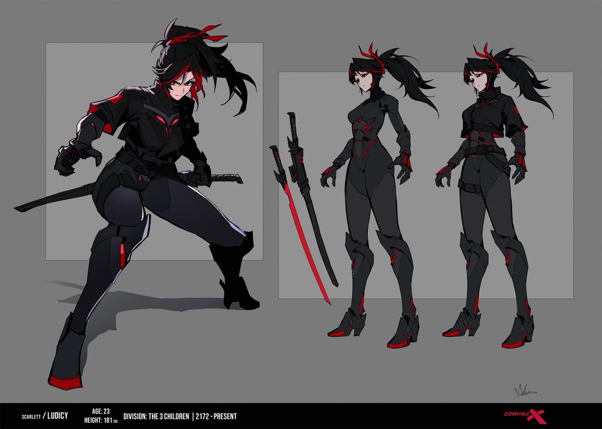 lewdicy's tweet image. Some people asked who was the red girl,
She's my own creation :+
鉂o笍