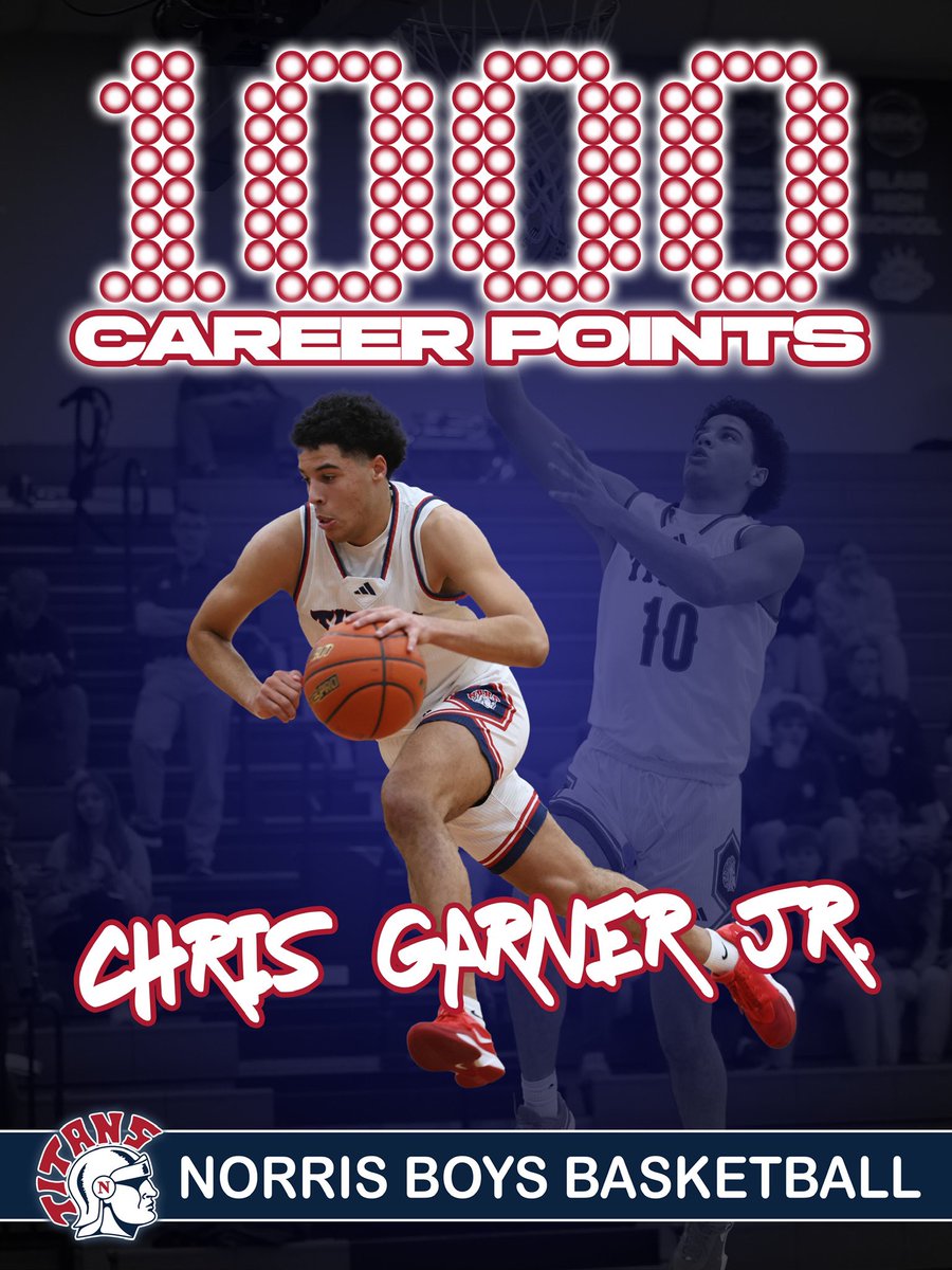 Norris Titans Boys Basketball (@titanhoops160) on Twitter photo 🚨 MILESTONE ACHIEVEMENT!🚨
Congratulations to <a href="/jrgarner5/">Chris Garner Jr.</a> on becoming the 3rd Norris Titan player to reach 1,000 points for his career!
He is now 2nd all-time in program history with 1,010 points, passing Chris Boesiger!
#TitanHoops #MakePlays #nebpreps ⚔️🏀 🚨 MILESTONE ACHIEVEMENT!🚨
Congratulations to <a href="/jrgarner5/">Chris Garner Jr.</a> on becoming the 3rd Norris Titan player to reach 1,000 points for his career!
He is now 2nd all-time in program history with 1,010 points, passing Chris Boesiger!
#TitanHoops #MakePlays #nebpreps ⚔️🏀