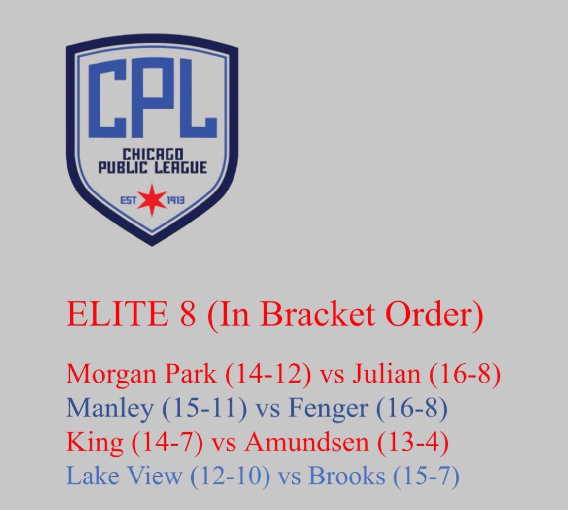 The <a href="/CPLAthletics/">Chicago Public League Athletics</a> White Elite 8 is set.