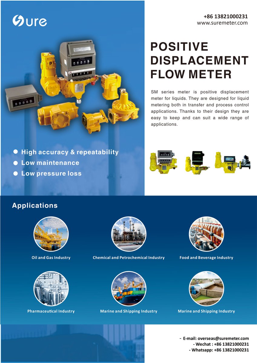 SureInstrument's tweet photo. Positive Displacement Flow Meter
#flowmeter #fuel #oil #gas #flow #liquid
Website: https://t.co/3ARvGDKmpO
email: overseas@suremeter.com
Call us +86 13821000231 https://t.co/fH3tWvbK8R