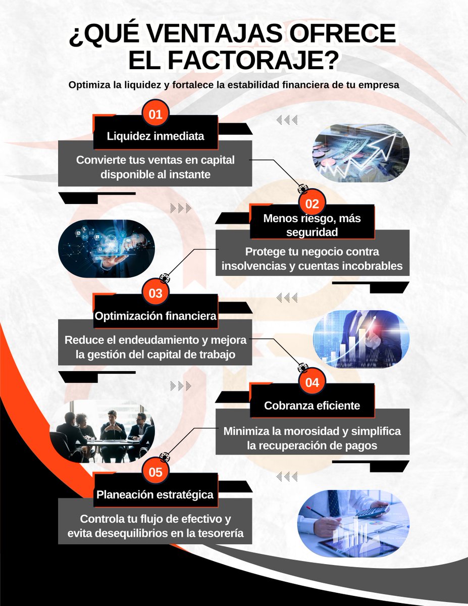 Descubre en nuestra infografía cómo esta solución puede ayudarte a optimizar tu capital de trabajo y proteger tu empresa de la morosidad.

#LiquidezEmpresarial #FactorajeFinanciero #CrecimientoSinLímites #FinanzasInteligentes #EmpresasRentables #AMEFAC #CDMX