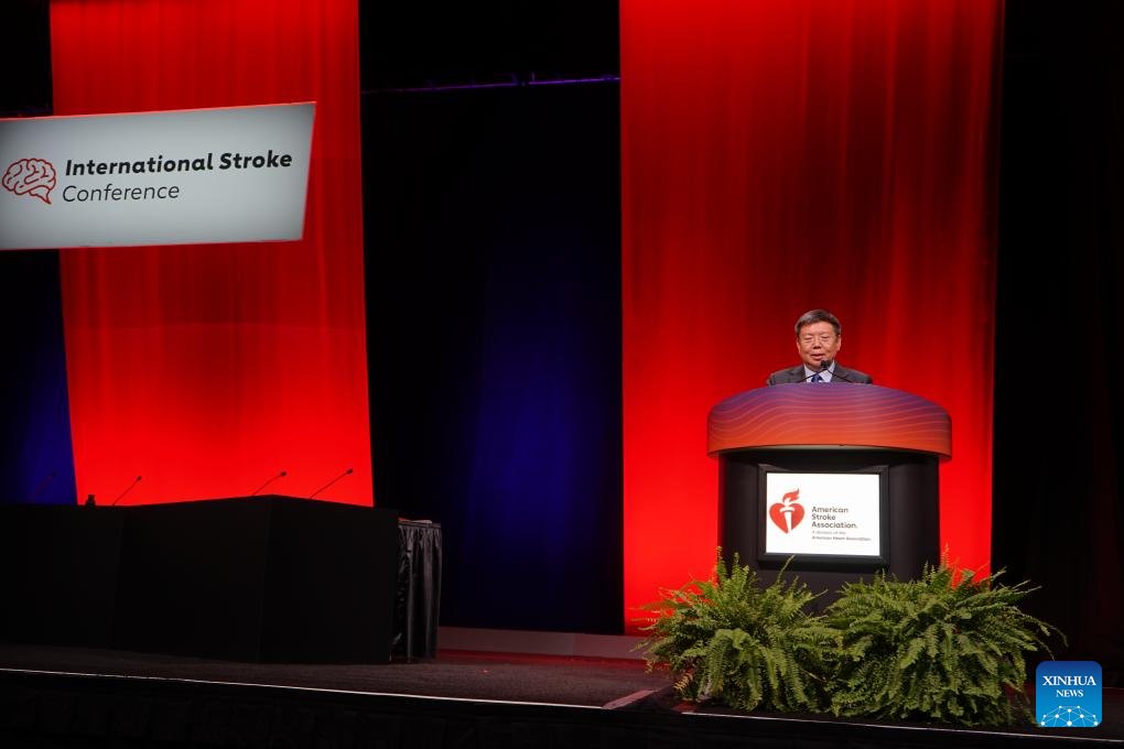 Chinese clinical scientist Wang Yongjun was granted the William M. Feinberg Award for Excellence in Clinical Stroke on Wednesday at the 2025 International Stroke Conference (ISC) held in Los Angeles, the US, becoming the first Asian scientist to receive such award, in recognition