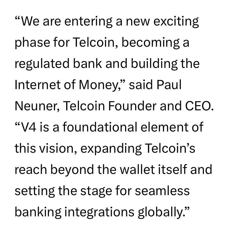kmdcio2's tweet photo. With the V4 launching, the #telcoin bank is highly imminent.
As usual, #tel just deliver their upgrades just like an ordinary dayโฆ no hyping.
Congratulations #telteam #telfam
๐พ๐ฆ๐ https://t.co/uUZPPBRnKS