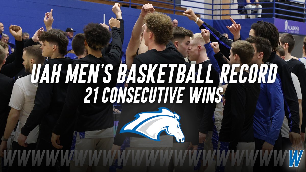 UAH Chargers (@uahchargers) on Twitter photo BREAKING: <a href="/UAH_MBB/">UAH Men's Basketball</a> breaks the all-time UAH men's basketball record for consecutive victories with their 80-74 win over Delta State. BREAKING: <a href="/UAH_MBB/">UAH Men's Basketball</a> breaks the all-time UAH men's basketball record for consecutive victories with their 80-74 win over Delta State.