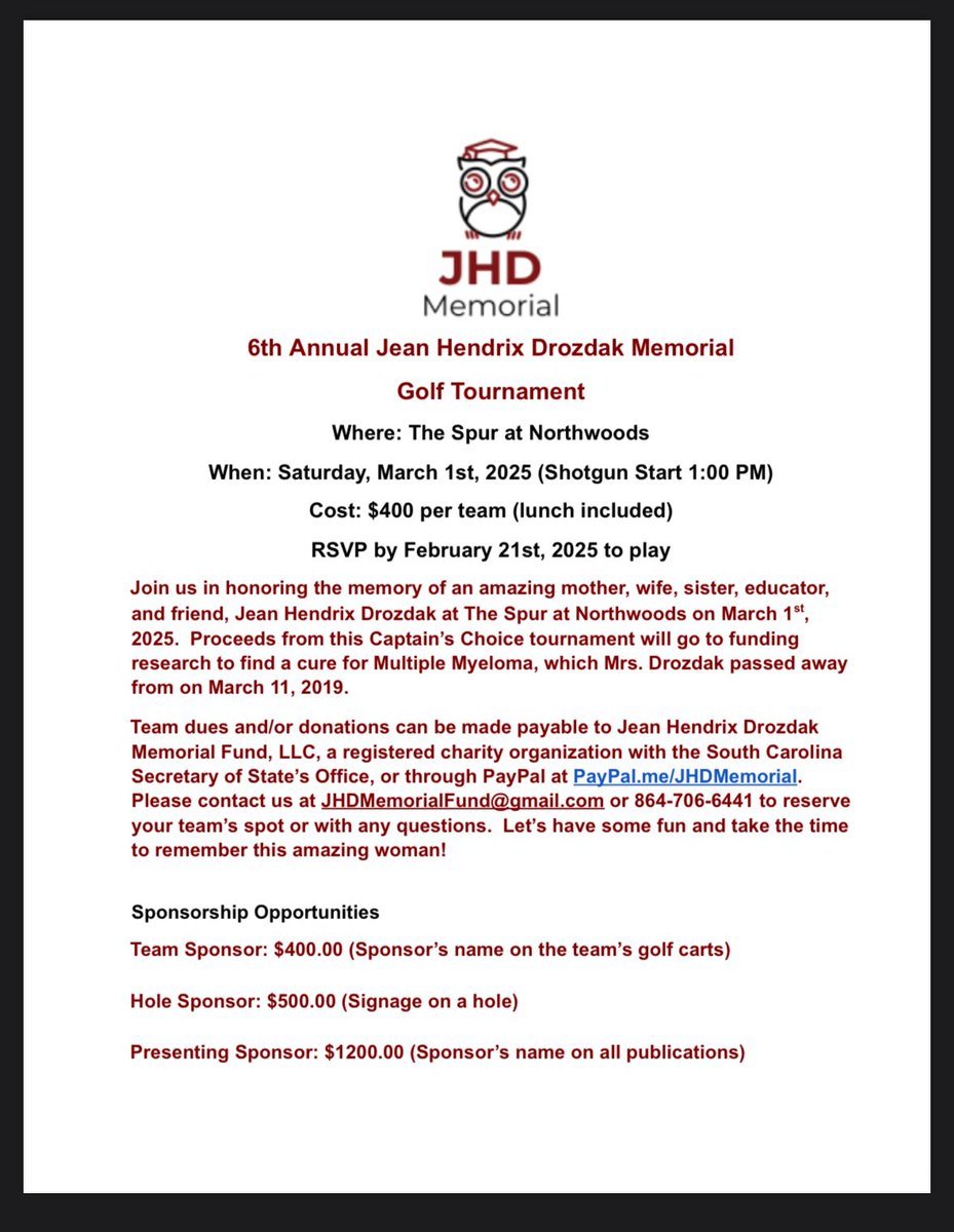 @CoachDrozCHS (@coachdrozchs) on Twitter photo 6 years ago we lost my mom to Multiple Myeloma. Since then, I’ve been hosting a ⛳️tournament to raise money for <a href="/theMMRF/">Multiple Myeloma RF</a> to help find a cure! I know there are plenty of golfers in the coaching community. So, let me know if you want to join us! 6 years ago we lost my mom to Multiple Myeloma. Since then, I’ve been hosting a ⛳️tournament to raise money for <a href="/theMMRF/">Multiple Myeloma RF</a> to help find a cure! I know there are plenty of golfers in the coaching community. So, let me know if you want to join us!