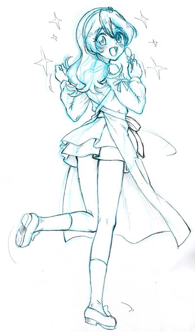 うたちゃん描いてみた
鎖骨や肩や裸足もたいへん良かったのですが
私服のただでさえ短いスカートから露わな脚が、看板アイドルの時の後ろ姿はエプロンとの対比で更に強調されており素敵な着合わせだったのでそちら。

キミプリ、いつものプリキュアでもありつつ そうでもない要素も在って今後も楽しみ 