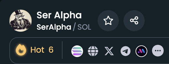 #SerAlpha is taking over!

Now trending #6 on #DexTools, this is just the beginning!

dextools.io/app/en/solana/…